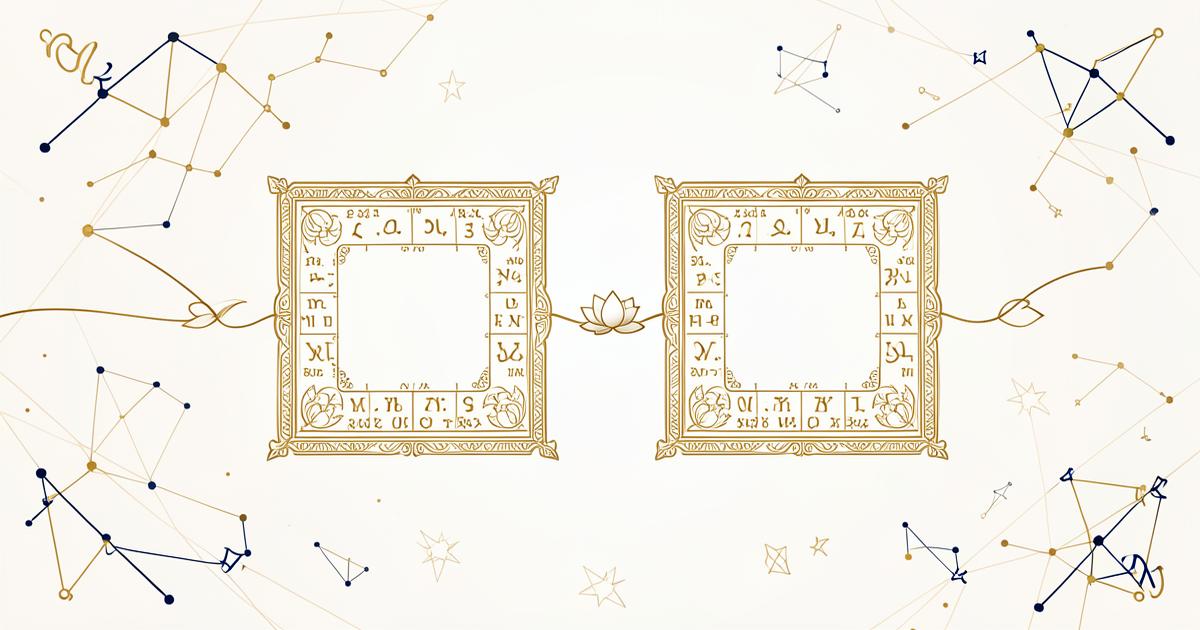 Two golden Vedic kundli charts joined for kundli milan with name